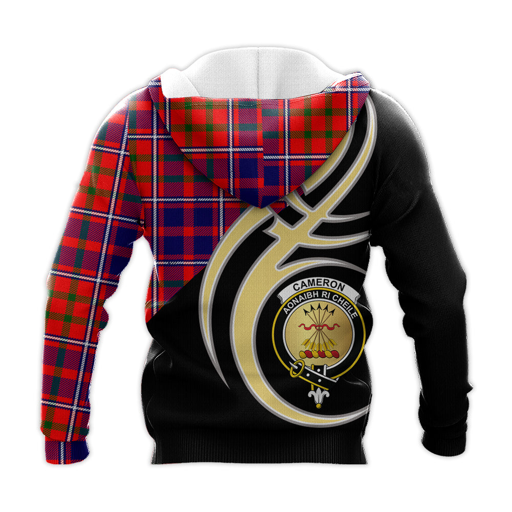 Printivon Cameron Of Lochiel Modern Clan Believe In Me Crest Tartan Knitted Hoodie Custom Your Text