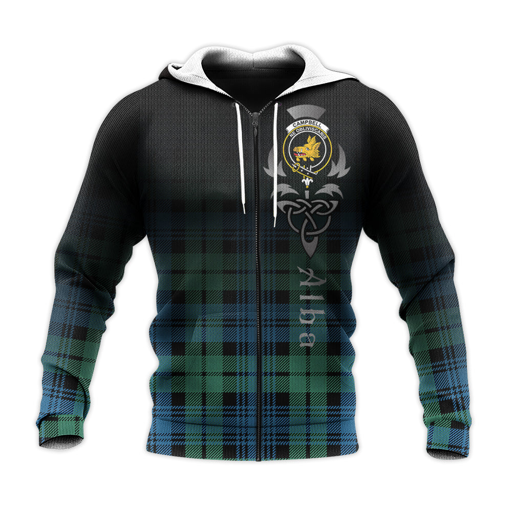 Printivon Campbell Ancient 01 Tartan Crest Alba Celtic Hoodie