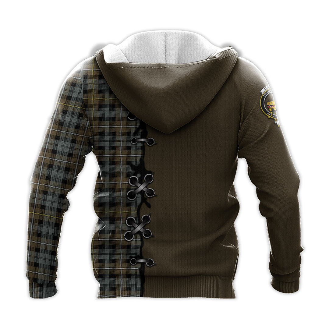 Printivon Campbell Argyll Weathered Tartan Hoodie Lion Rampant And Celtic Thistle Style