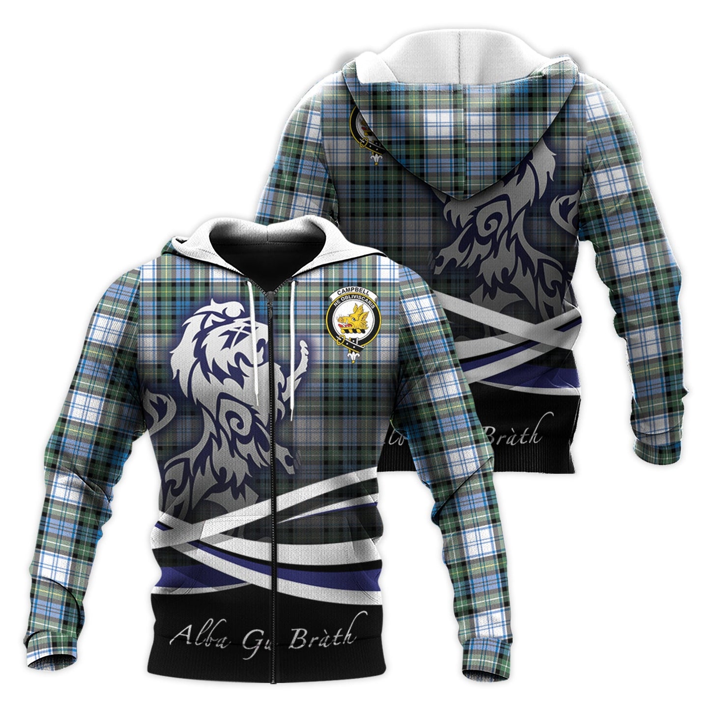 Printivon Campbell Dress Ancient Tartan Scottish Lion Hoodie