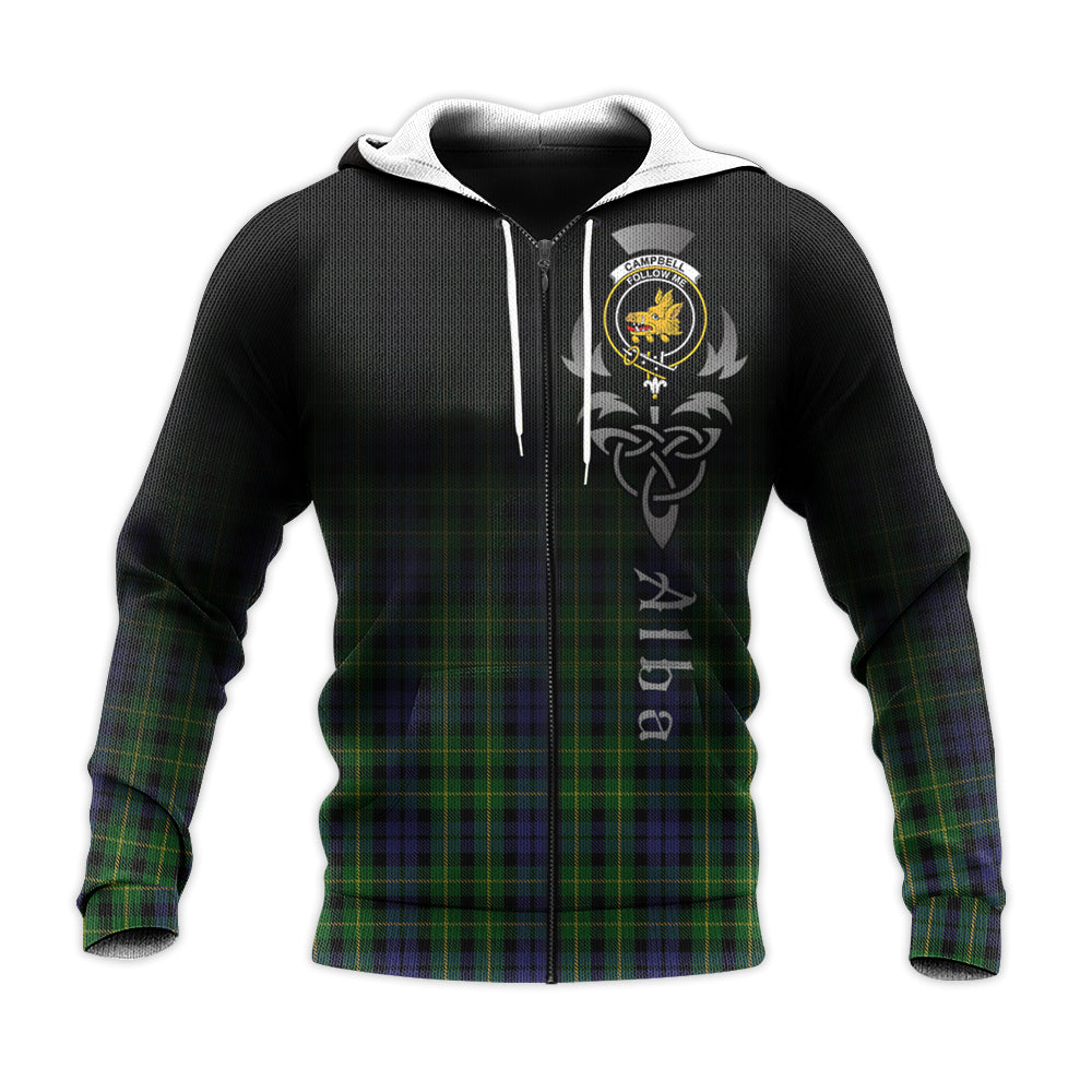 Printivon Campbell Of Breadalbane Tartan Crest Alba Celtic Hoodie