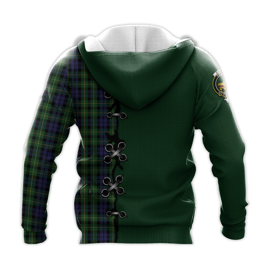 Printivon Campbell Of Breadalbane Tartan Hoodie Lion Rampant And Celtic Thistle Style