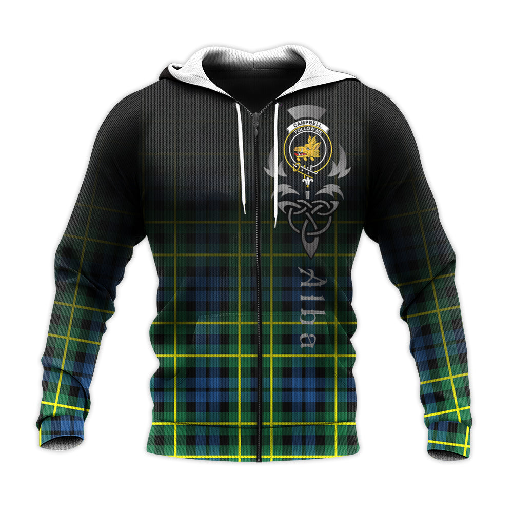 Printivon Campbell Of Breadalbane Ancient Tartan Crest Alba Celtic Hoodie