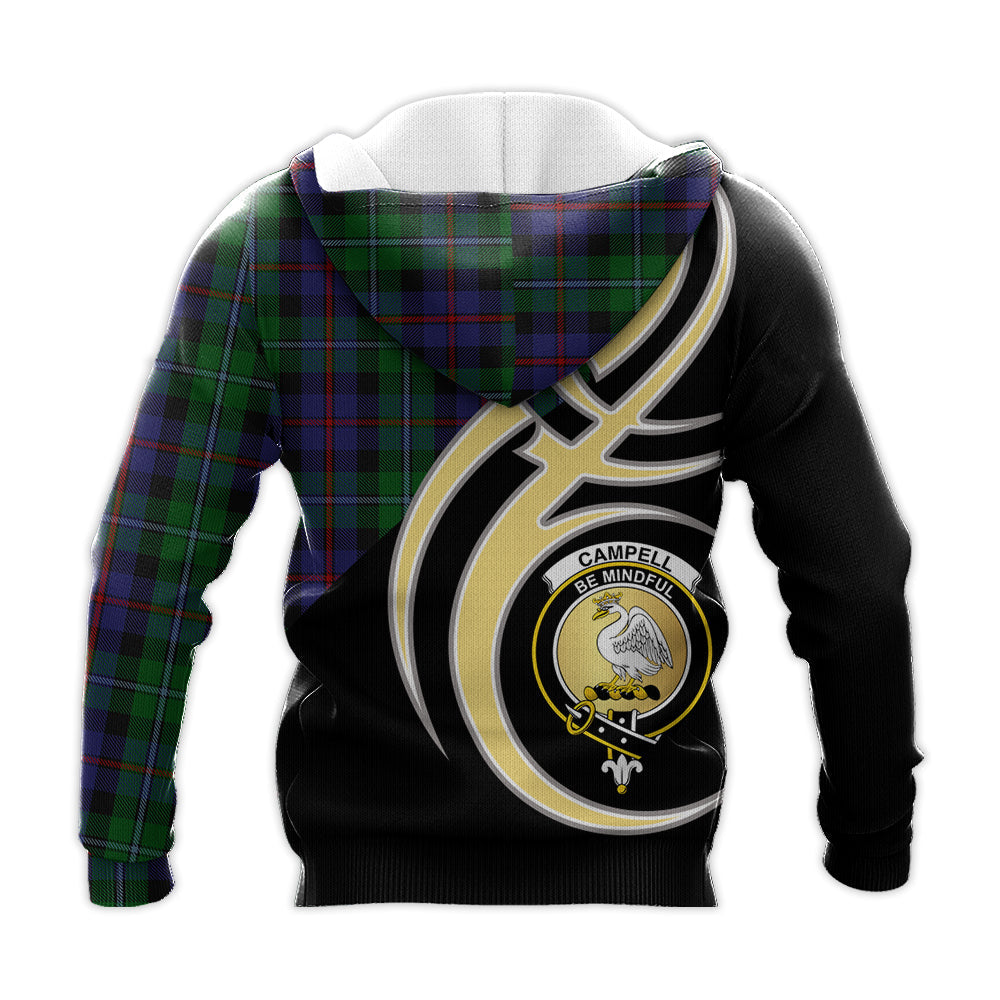 Printivon Campbell Of Cawdor Clan Believe In Me Crest Tartan Knitted Hoodie Custom Your Text