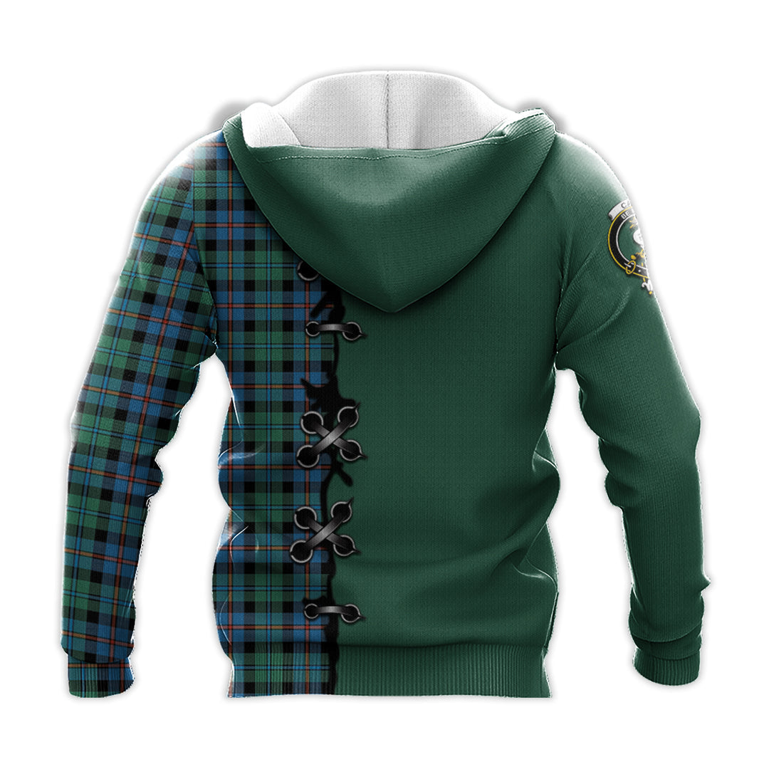 Printivon Campbell Of Cawdor Ancient Tartan Hoodie Lion Rampant And Celtic Thistle Style