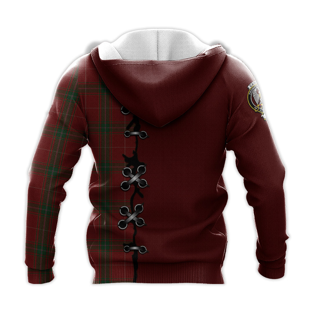 Printivon Carruthers Tartan Hoodie Lion Rampant And Celtic Thistle Style
