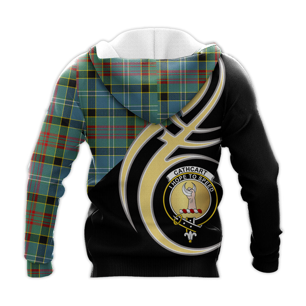 Printivon Cathcart Clan Believe In Me Crest Tartan Knitted Hoodie Custom Your Text
