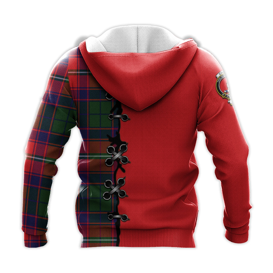 Printivon Charteris Tartan Hoodie Lion Rampant And Celtic Thistle Style
