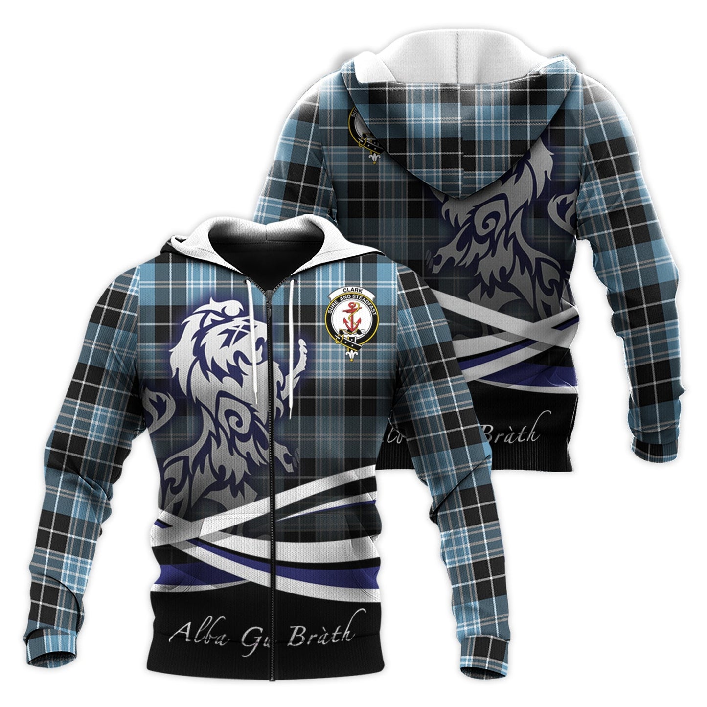 Printivon Clark Ancient Tartan Scottish Lion Hoodie