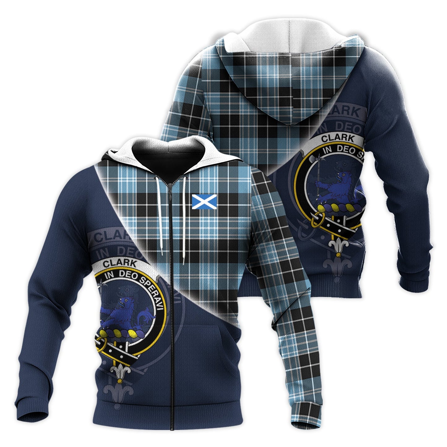 Printivon Clark Lion Ancient Tartan Scottish Crest Hoodie