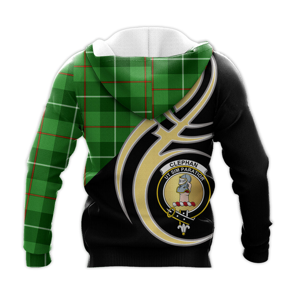Printivon Clephan Clan Believe In Me Crest Tartan Knitted Hoodie Custom Your Text