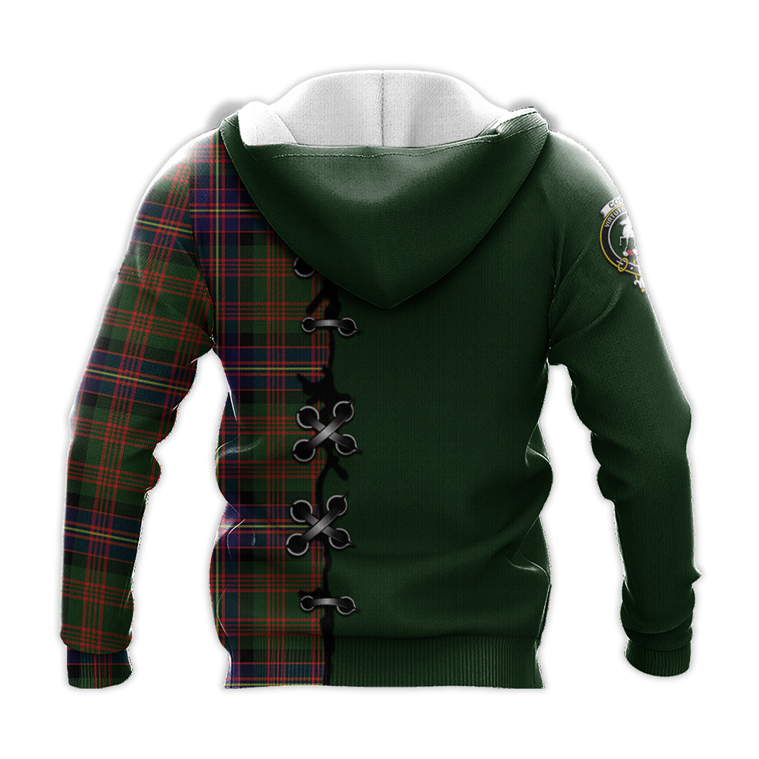 Printivon Cochrane Modern Tartan Hoodie Lion Rampant And Celtic Thistle Style