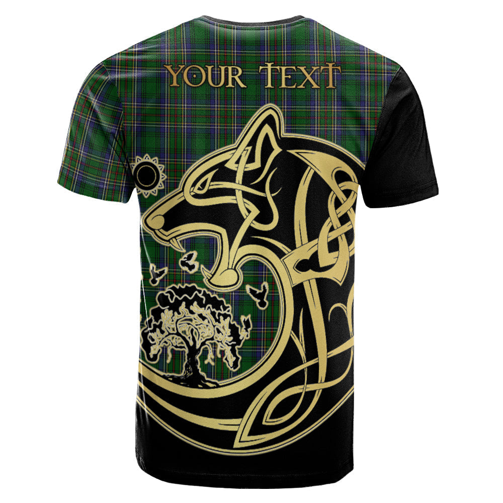 Printivon Cockburn Crest Celtic Wolf Tartan T Shirt Custom Your Text
