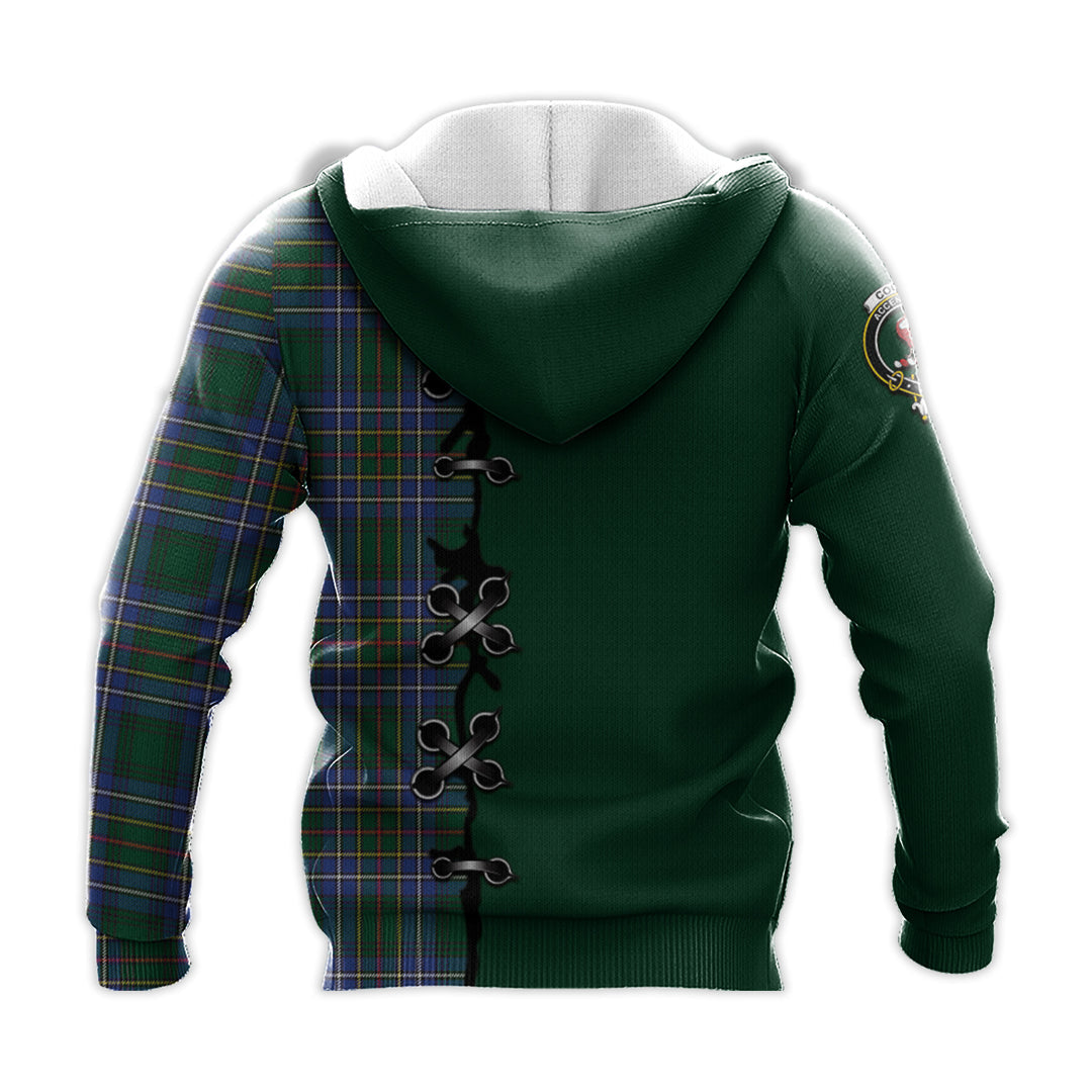 Printivon Cockburn Ancient Tartan Hoodie Lion Rampant And Celtic Thistle Style