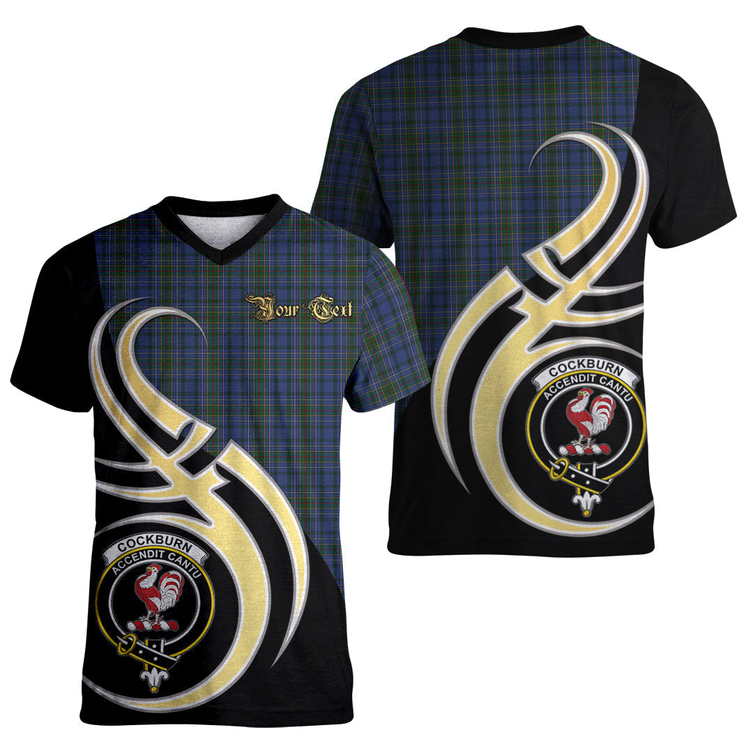 Printivon Cockburn Blue Tartan Crest Believe In Me T Shirt