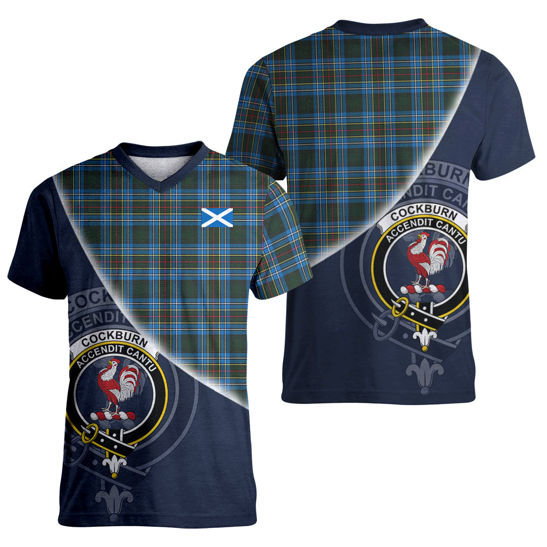 Printivon Cockburn Modern Tartan Scottish Crest T Shirt