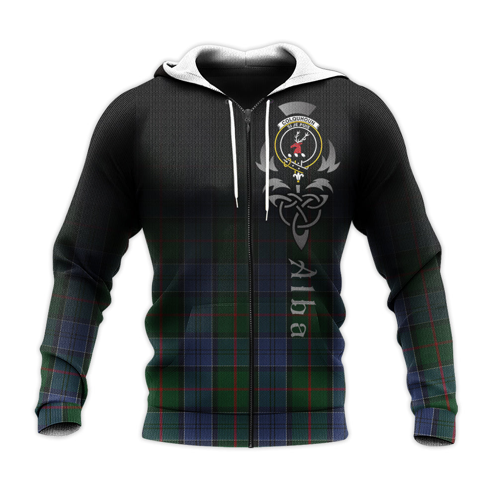 Printivon Colquhoun Tartan Crest Alba Celtic Hoodie