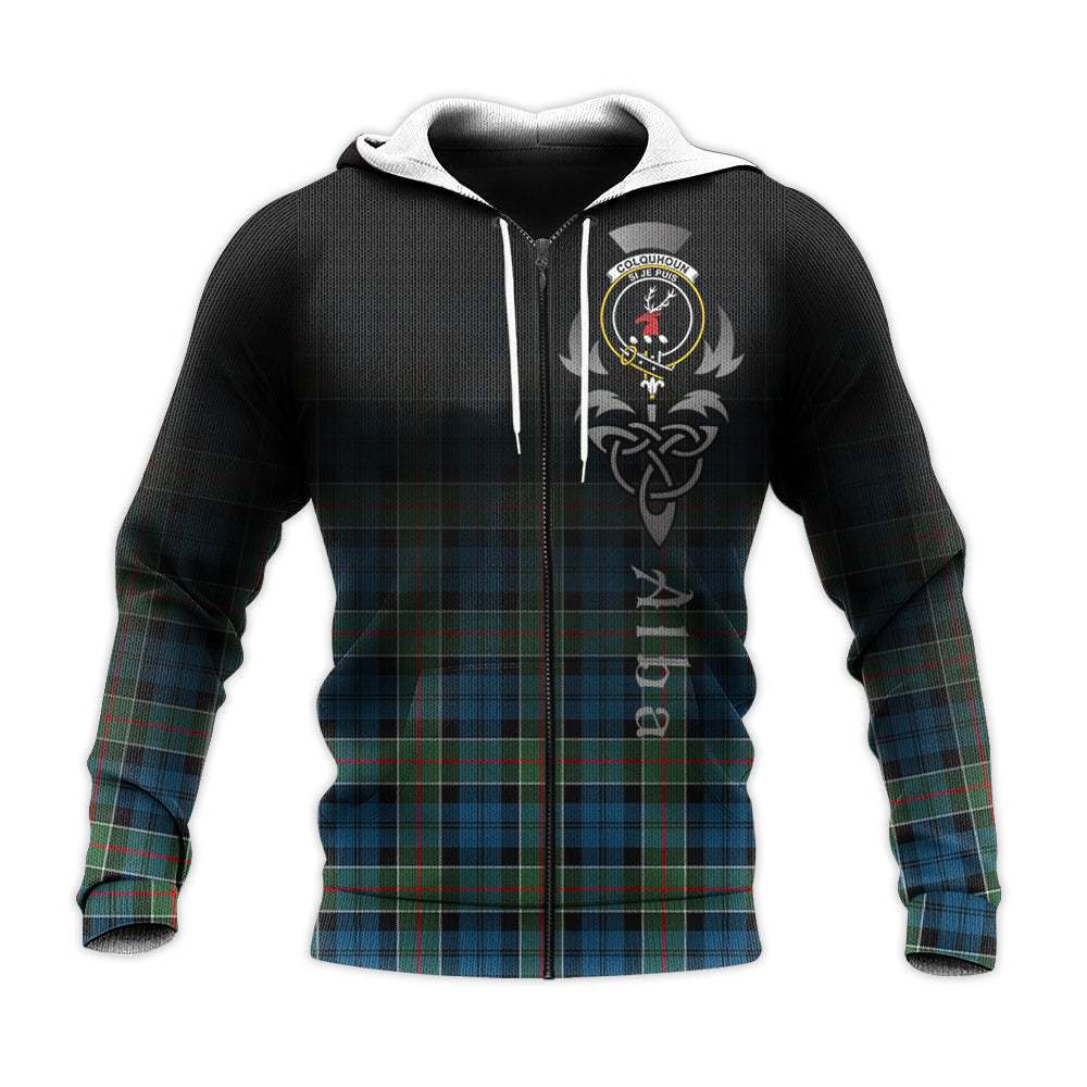 Printivon Colquhoun Ancient Tartan Crest Alba Celtic Hoodie