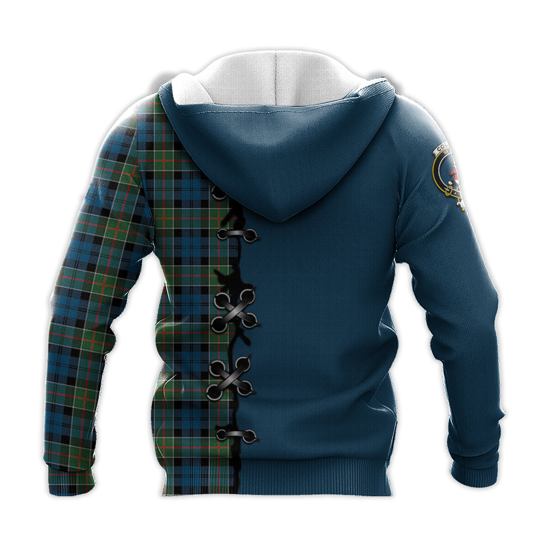 Printivon Colquhoun Ancient Tartan Hoodie Lion Rampant And Celtic Thistle Style
