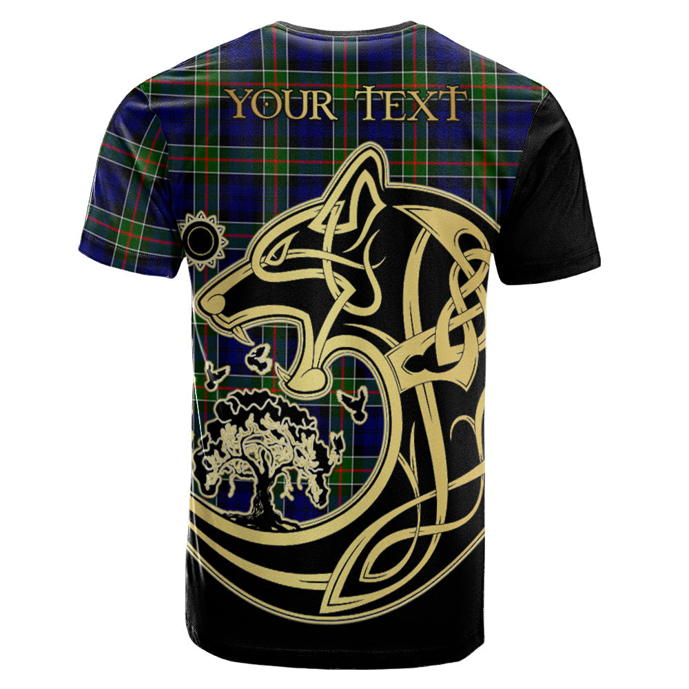 Printivon Colquhoun Modern Crest Celtic Wolf Tartan T Shirt Custom Your Text