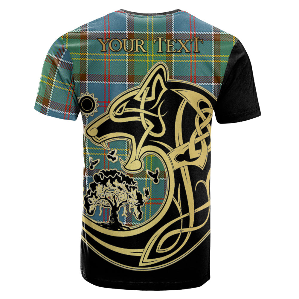 Printivon Colville Crest Celtic Wolf Tartan T Shirt Custom Your Text