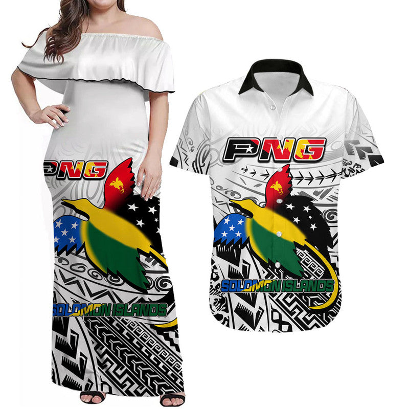 (Custom Personalised) Matching Outfits For Couples Papua New Guinea And Solomon Islands Combo Dress And Shirt