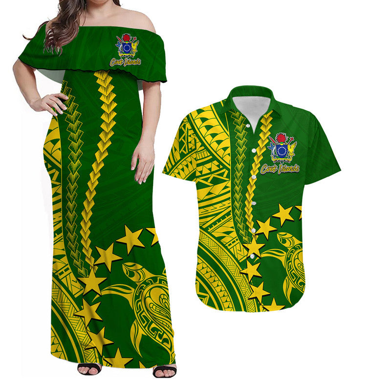 Matching Outfits For Couples Cook Islands Polynesian Combo Dress And Shirt