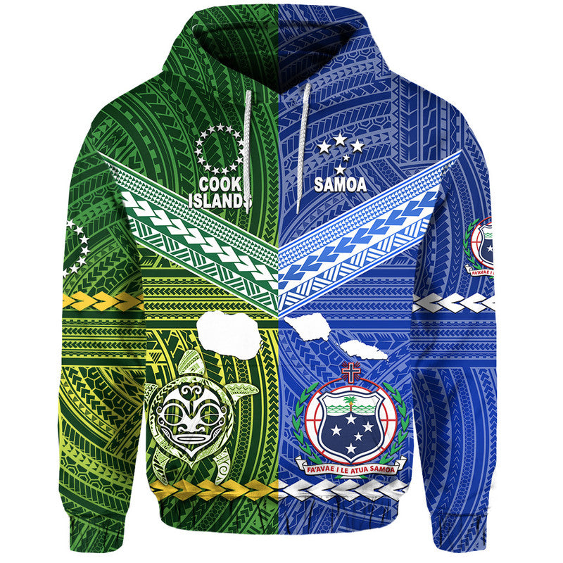 Samoa And Cook Islands Zip Up And Pullover Hoodie Together