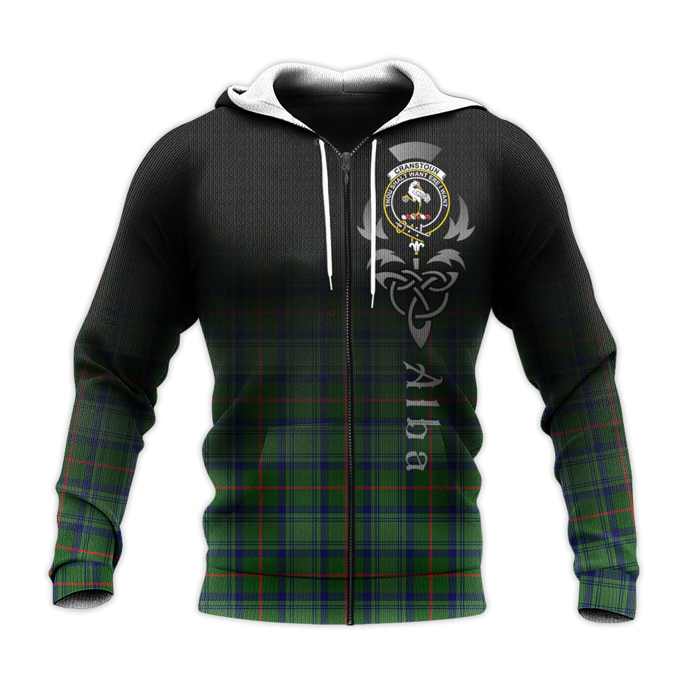 Printivon Cranstoun Tartan Crest Alba Celtic Hoodie
