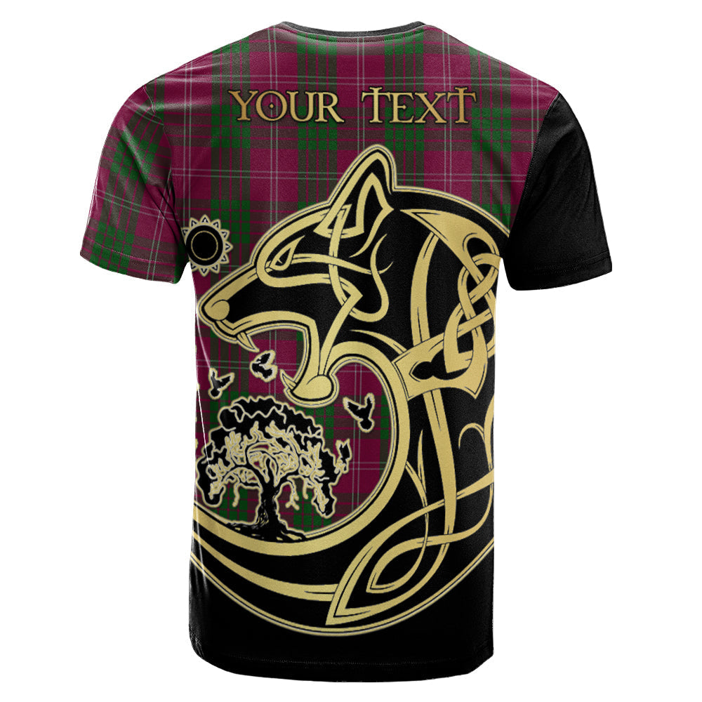 Printivon Crawford Crest Celtic Wolf Tartan T Shirt Custom Your Text