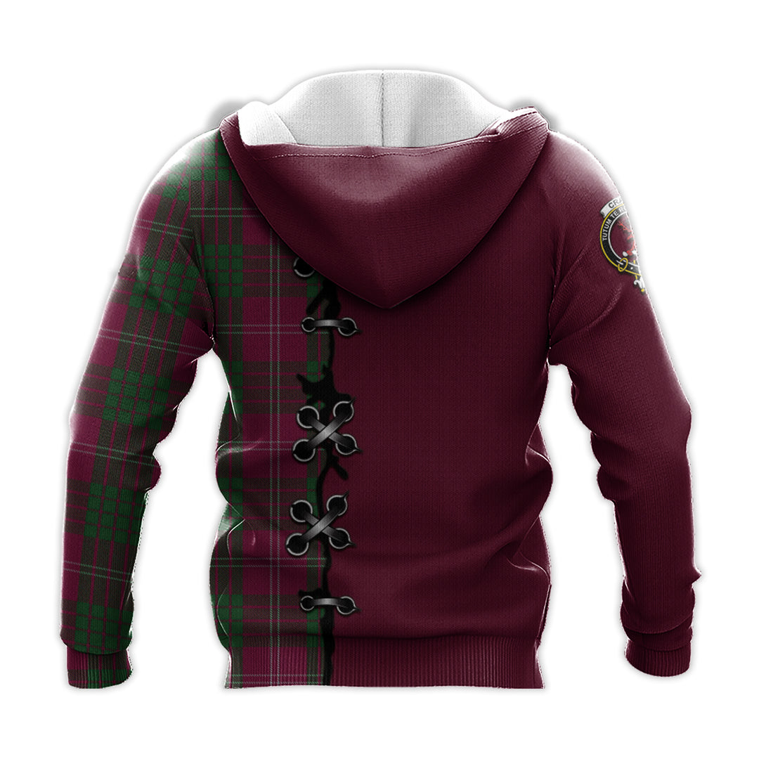 Printivon Crawford Tartan Hoodie Lion Rampant And Celtic Thistle Style