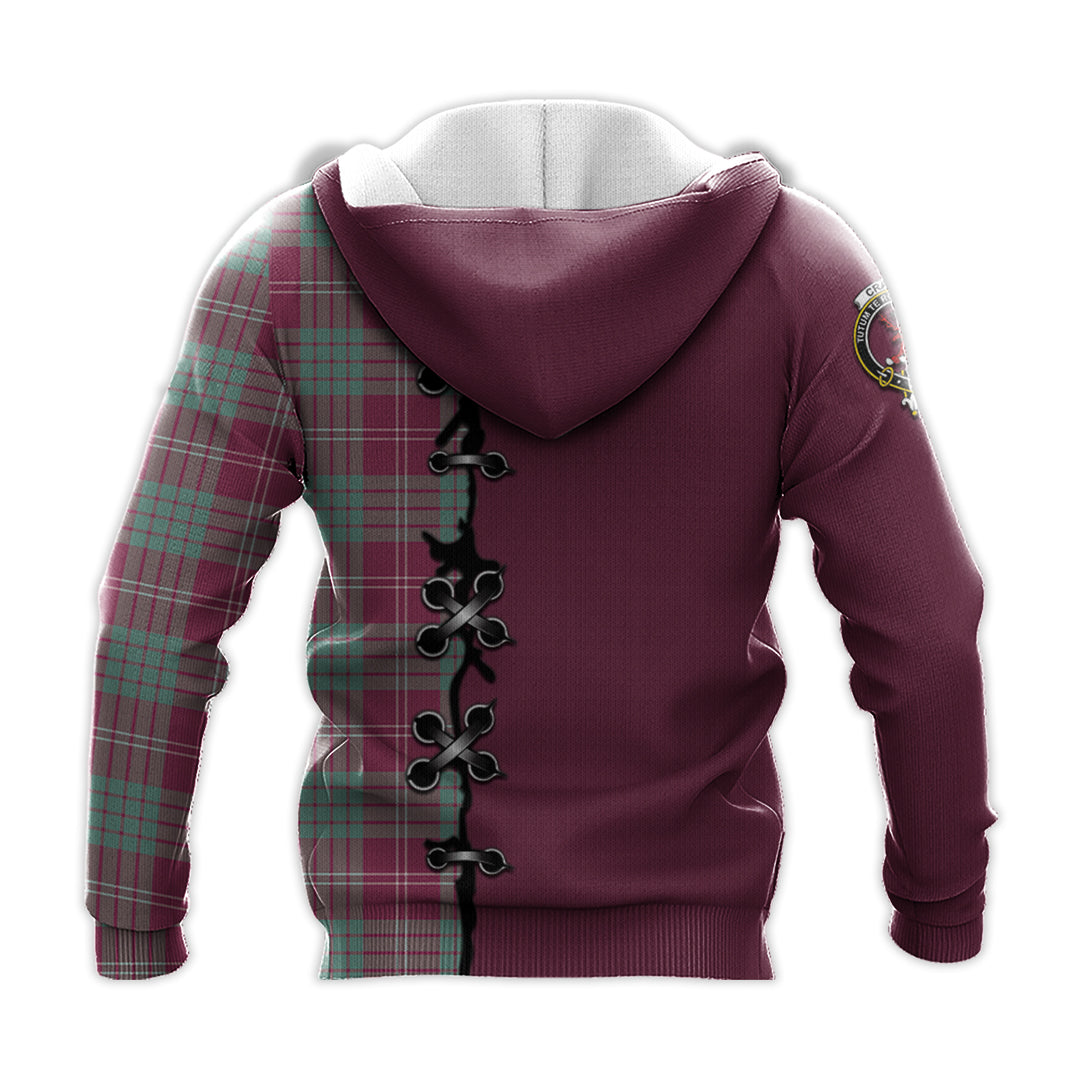 Printivon Crawford Ancient Tartan Hoodie Lion Rampant And Celtic Thistle Style
