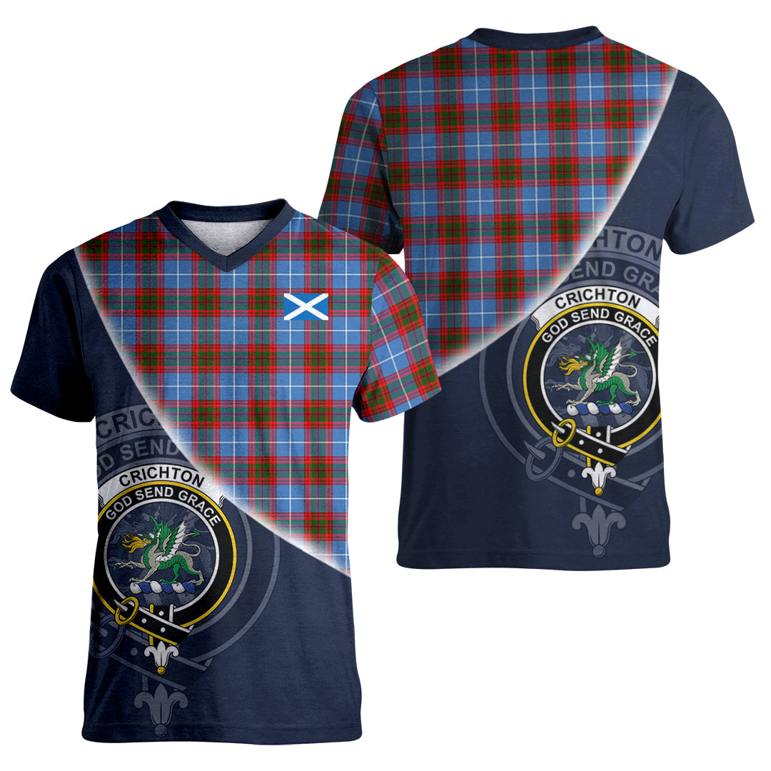 Printivon Crichton Tartan Scottish Crest T Shirt