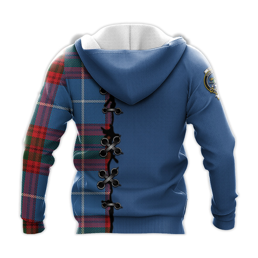 Printivon Crichton Tartan Hoodie Lion Rampant And Celtic Thistle Style