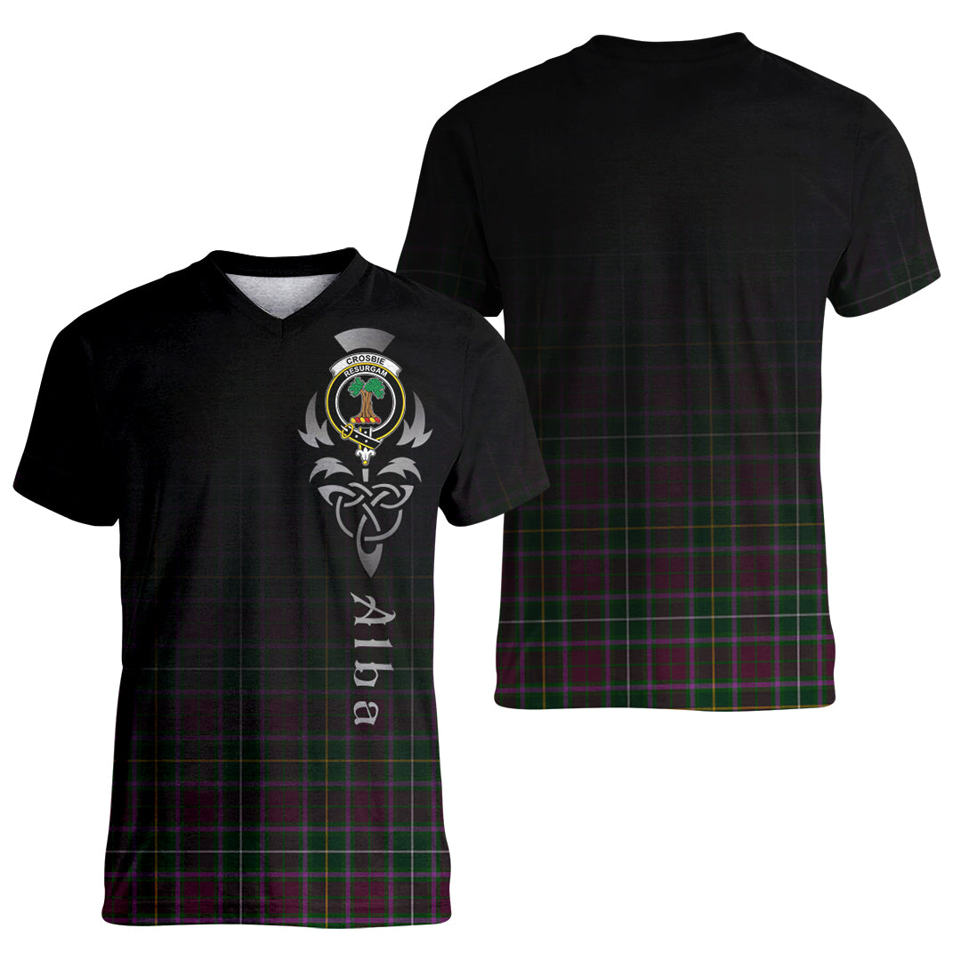 Printivon Crosbie Tartan Crest Alba Celtic T Shirt