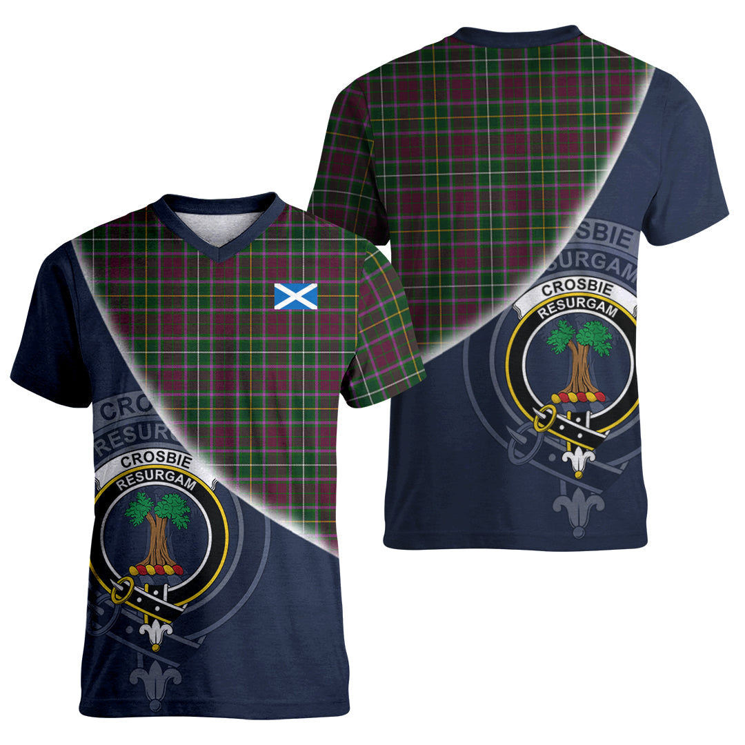 Printivon Crosbie Tartan Scottish Crest T Shirt