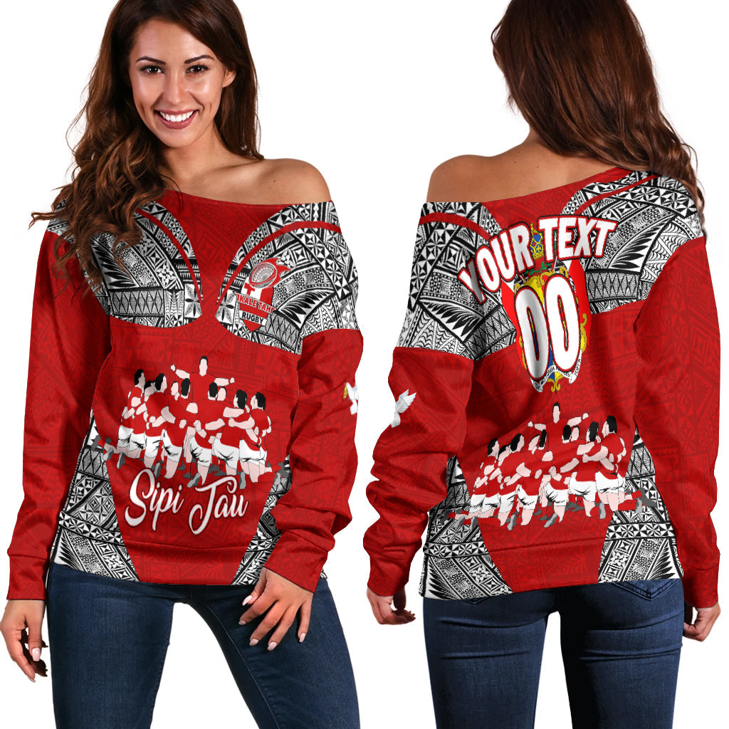 (Custom Personalised) Tonga Rugby Ikale Tahi Sipi Tau Women Off Shoulder Sweater