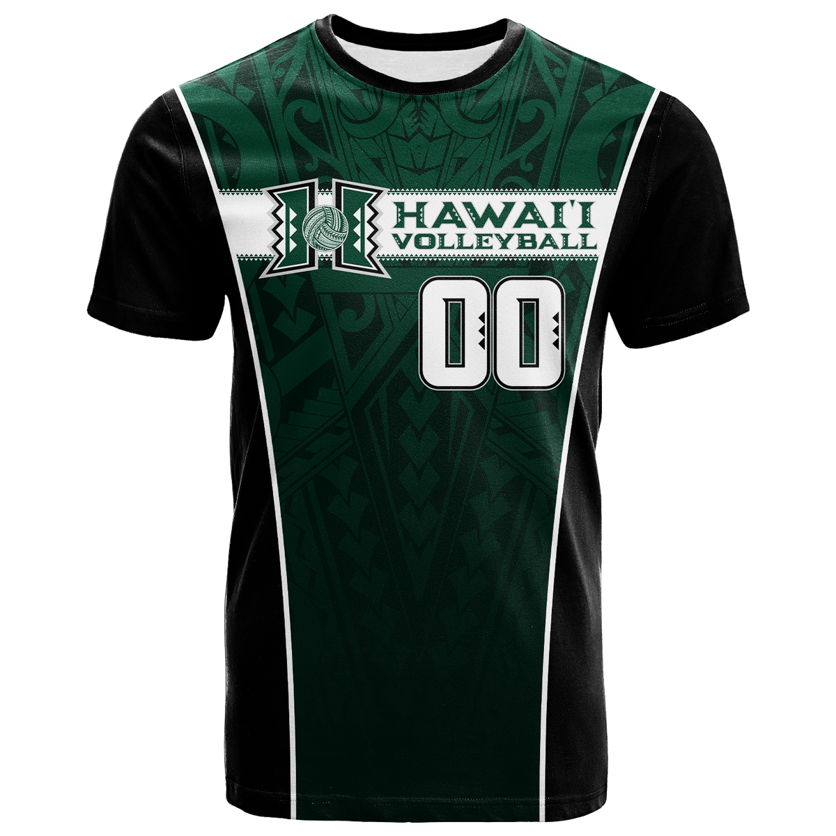 Hawaii Volleyball Green Warrior T Shirt