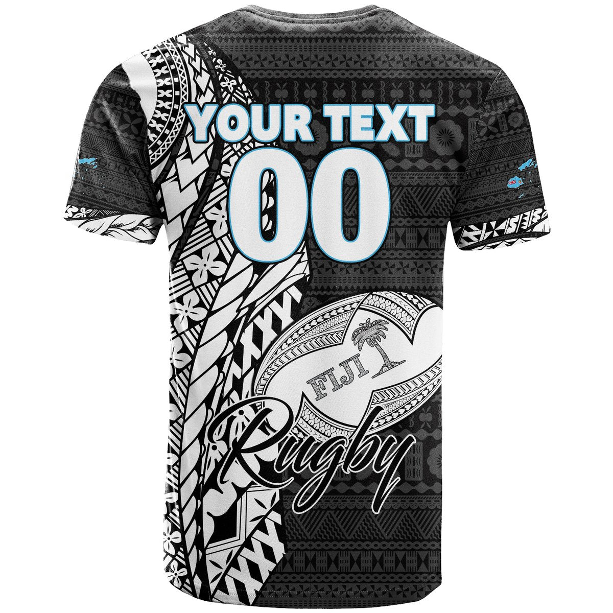 (Custom Personalised) Fiji Rugby Bati Tapa Pattern T Shirt