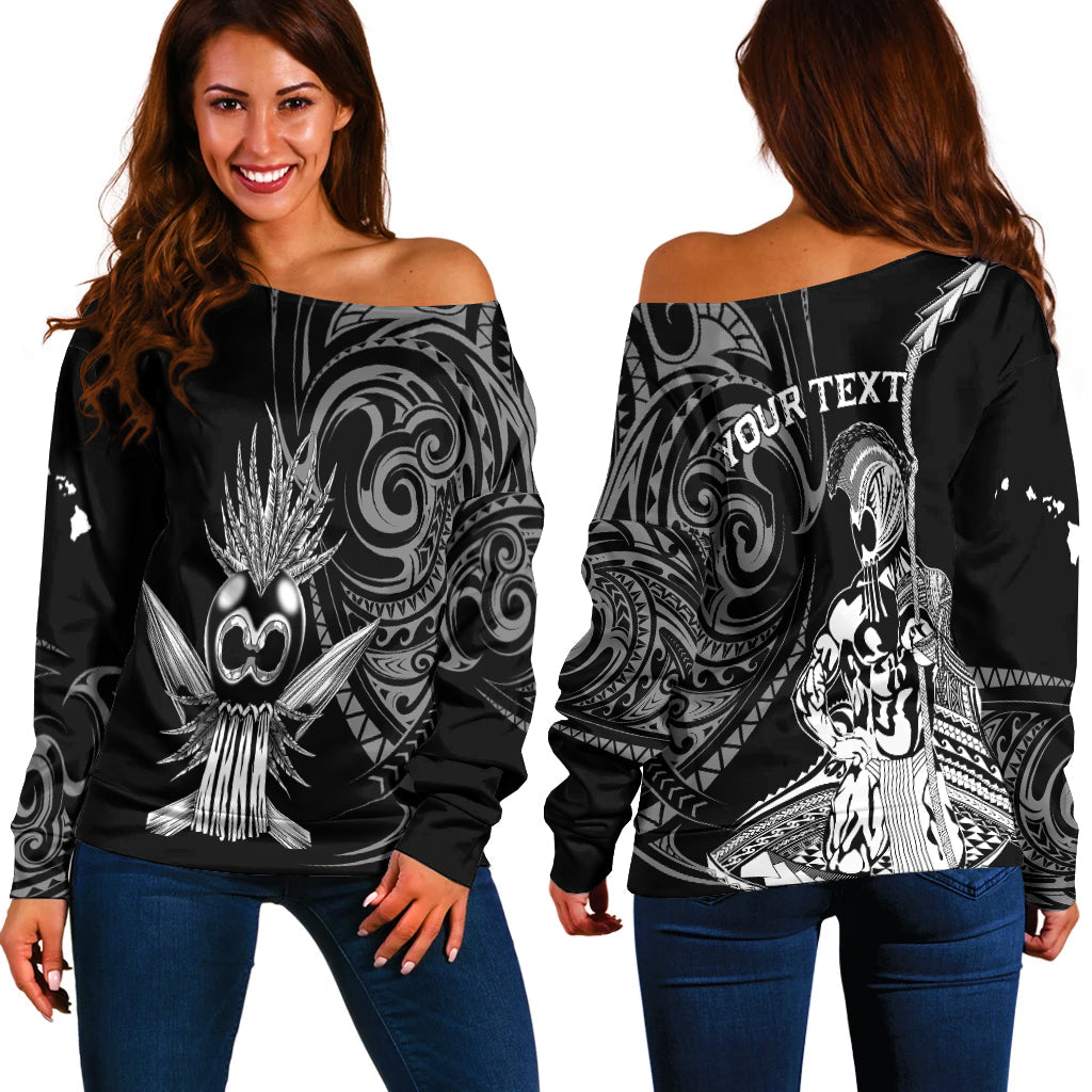 (Custom Personalised) Hawaii Ikaika Warrior Women Off Shoulder Sweater