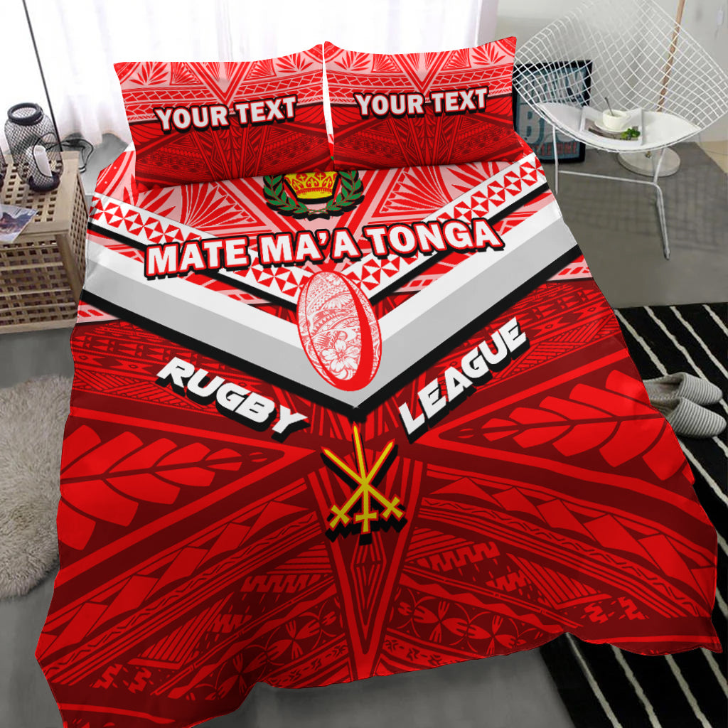(Custom Personalised) Tonga Rugby Mate Ma'a Tonga Tapa Pattern Bedding Set