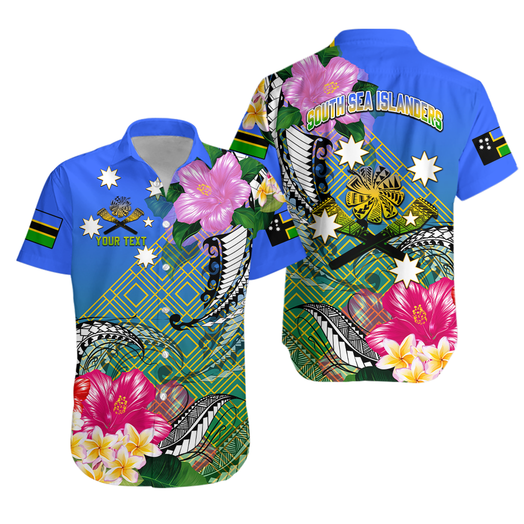 Custom Personalised South Sea Islanders Kanakas Hibiscus Polynesia Hawaiian Shirt -