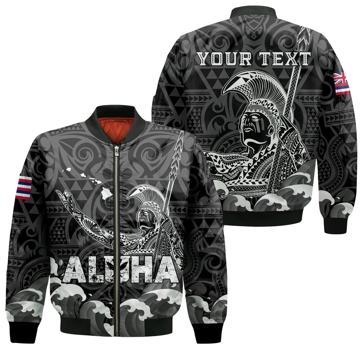 (Custom Personalised) Hawaii King Kamehameha Aloha Hawai'i Nei Bomber Jacket