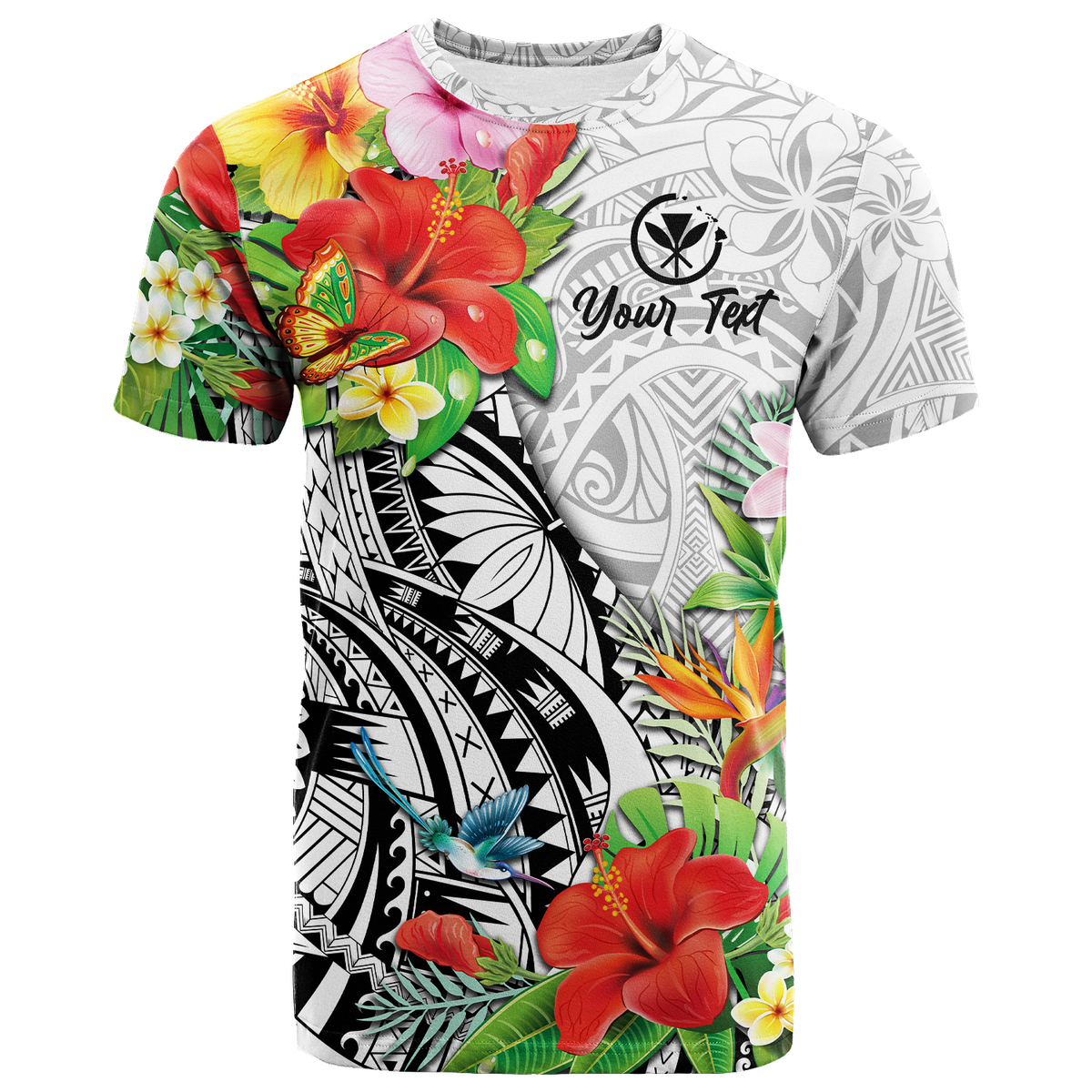 (Custom Personalised) Hawaii Hibiscus Kanaka Polynesia T Shirt