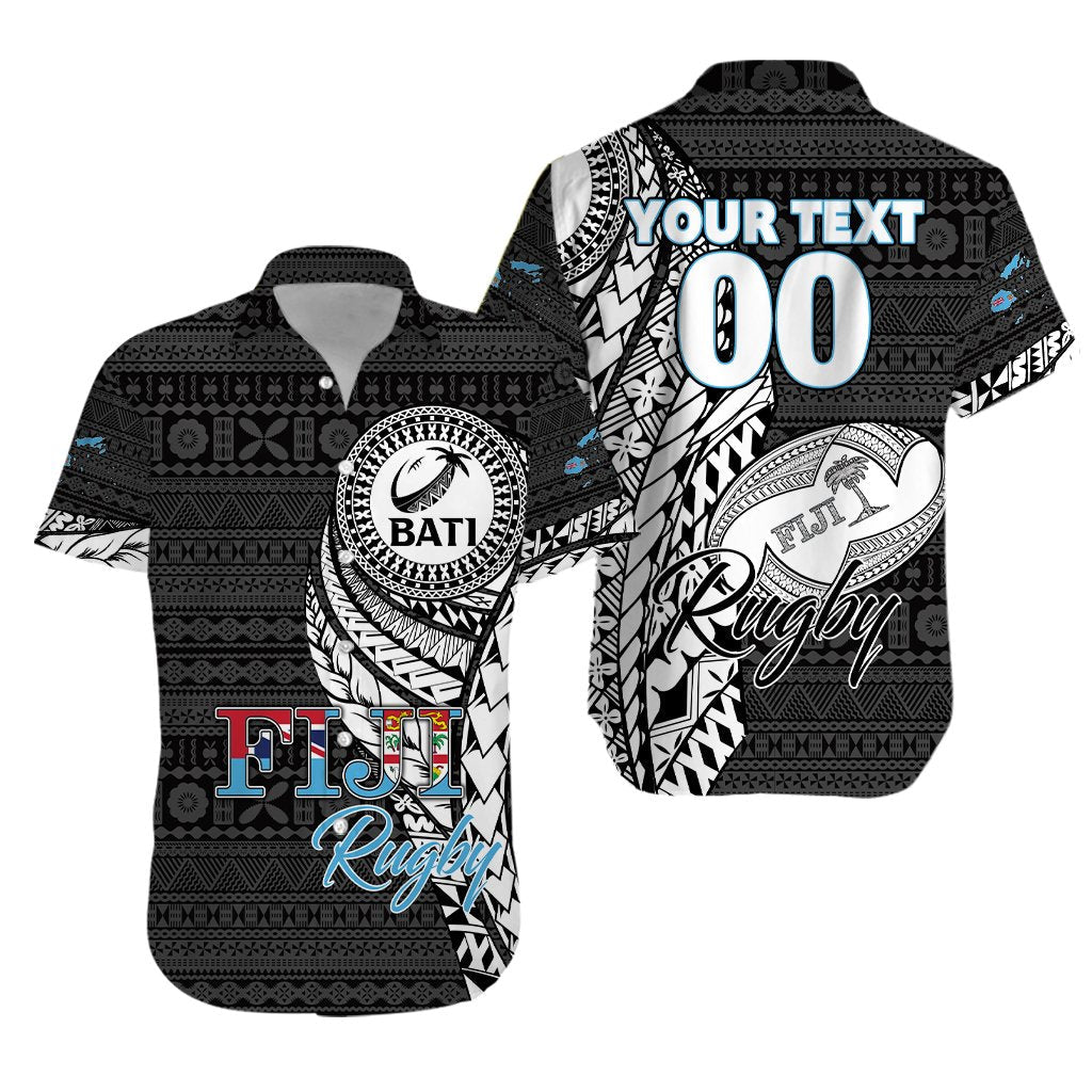 Custom Personalised Fiji Rugby Bati Tapa Pattern Hawaiian Shirt -