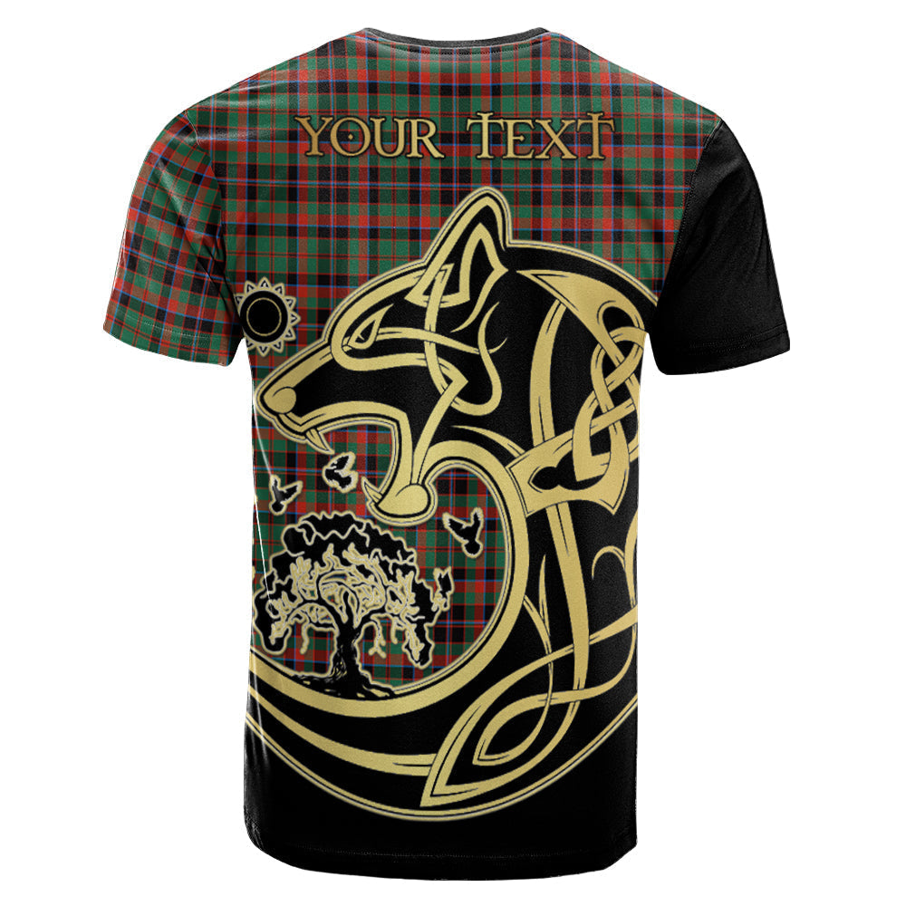 Printivon Cumming Hunting Ancient Crest Celtic Wolf Tartan T Shirt Custom Your Text