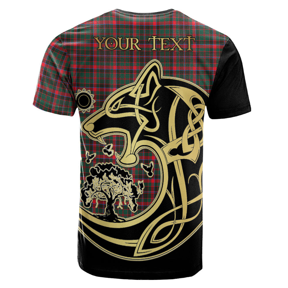 Printivon Cumming Hunting Modern Crest Celtic Wolf Tartan T Shirt Custom Your Text
