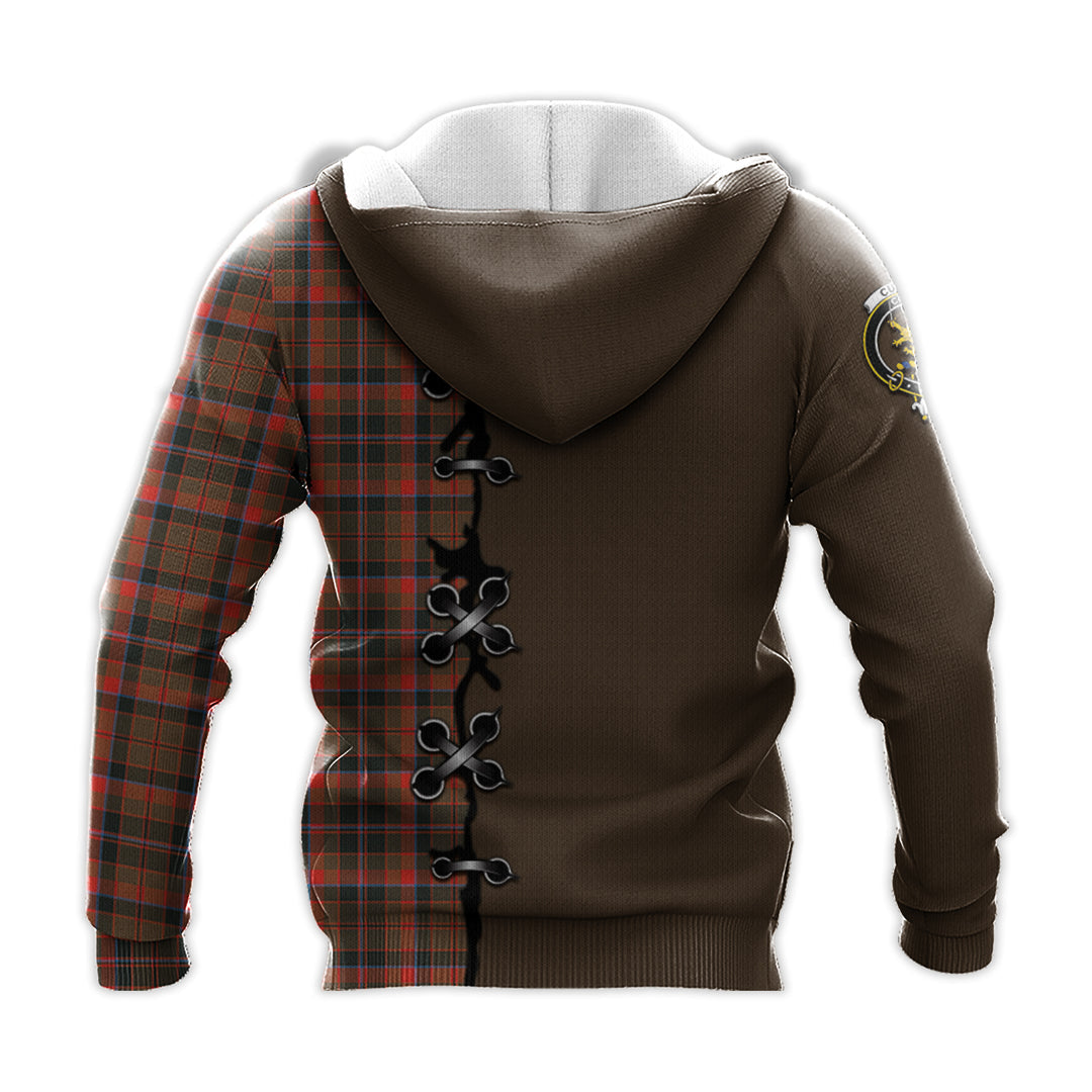 Printivon Cumming Hunting Weathered Tartan Hoodie Lion Rampant And Celtic Thistle Style