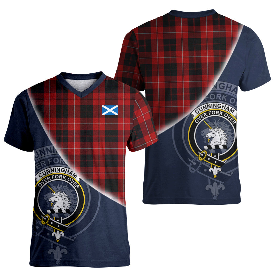 Printivon Cunningham Tartan Scottish Crest T Shirt