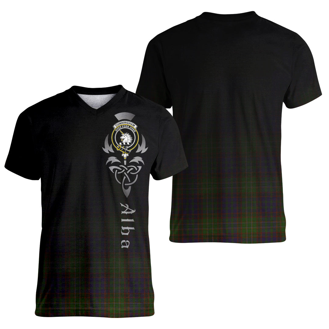 Printivon Cunningham Hunting Modern Tartan Crest Alba Celtic T Shirt
